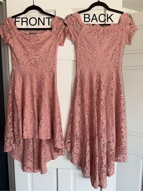 City Studio Pink Lace High-Low Dress